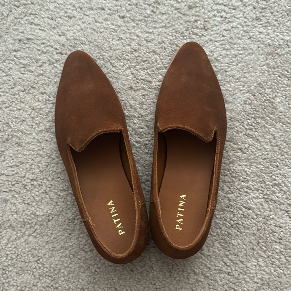 Portland Leather Brand Patina pointed toe loafers, Size 7. NEW never worn.